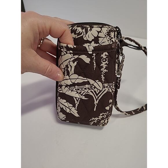 Vera Bradley All in One ID Wristlet in Imperial Toile 2009 Brown Cream Wallet - Picture 4 of 9